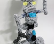 Johnny 5 robot Short Circuit 1986 film Chibi Plushie Amigurumi Stuffed Toy Doll Handmade Softies Gift Baby Crochet Knit Inspired Plush