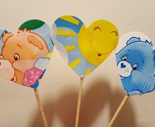 Care Bear, cupcake topper, vintage, cake topper, drink stirer, birthday decorations, party decorations, baby shower decorations