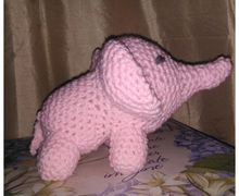 Pink crochet elephant
