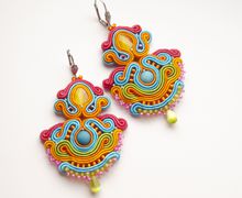 Colorful Folk earrings | Ethnic Mexican earrings | Frida Kahlo inspired Multicolored jewelry