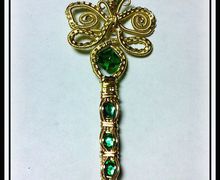 Wire wrap weave butterfly pendant