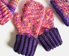 Pink and Purple Adult Mittens