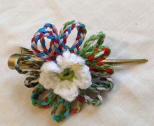 Beautiful plated flower crochet hair slide