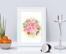 Peony flower watercolor wall art / botanical painting / floral wall decor
