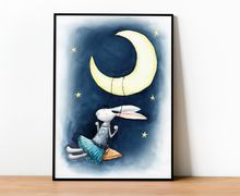 Girl room decor, Printable Nursery Wall Art, Swinging Bunny Nursery Print, Instant Download Nursery Wall Art, Printable Toddler Room Art