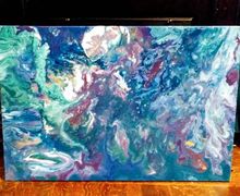 Dirty Pour / Resin Painting/ Abstract Painting/ Resin Dirty Pour/ On Sale/Dorm Decor/ Birthday/Home Decor/ Fluid Painting/ Purple/ Addiction