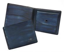 Leather wallet CANGURIONE 1113-020 Dark-Blue Hand Made