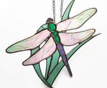 Turquoise Dragonfly with Rainbow Wings, Dragonfly Suncatcher Window Hanging