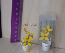 Refrigerator Magnet mini Ixora fridge magnets Red wedding Favors Teacher's Day gift Miniature Doll House Garden pot Art & Collectibles cute