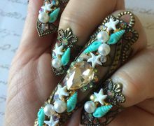 Mermaid queen nail ring set