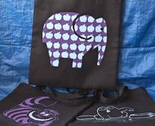 A bag with a painting