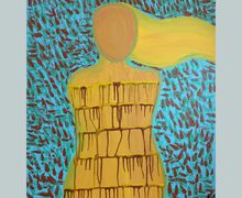 Abstract Figure Painting - Large Wall Art - Drip Painting - Home Decor - Office Decor - Wall Art - Poetry Art