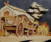 A wooden wall decoration