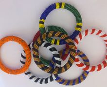 A set of 6 African beaded bangle