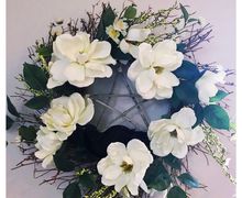 Magnolia pentagram wreath