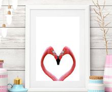 Flamingo printable | Printable art |Heart digital |