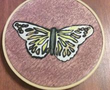 Unique Monarch Butterfly Painted on Silk measuring 4-inches