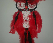 Red and Black Owl Dreamcatcher