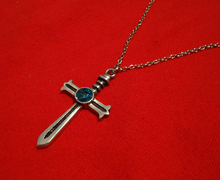 Silver Gothic Cross Necklace - Gothic Pendant - Cross Necklace - Sword Necklace - Alternative Jewelry - Gothic Medallion