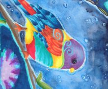 A souvenir card "Birds"