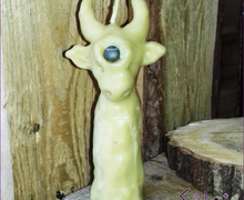 Taurus candle, Cow candle, Sculpted beeswax candle, Horned candle, Wishing Stone candle, Spirit Animal candle, Taurus gift, Symbolic candle