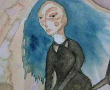 Flying witch under the moon