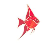 Angelfish Suncatcher, Red Tropical Fish Window Decoration, Ocean Life Angel Fish