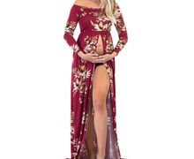 Off-the-Shoulder Maternity Photo Shoot Dress | Gorgeous Maternity Dresses