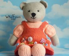 Hand knitted one of a kind teddy bear - Meadowsweet.