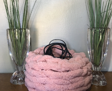 knit basket, storage bin, knitted basket