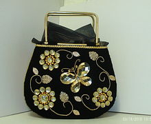 Black and Gold Jeweled tote bag