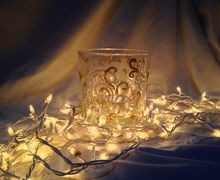 A golden candle holder