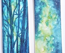 Doublesided Galaxy Forest Bookmark