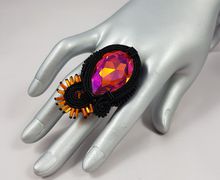 Soutache Swarovski ring