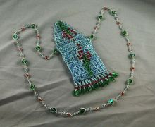 blue flower amulet bag