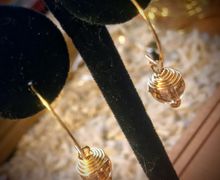 Czechoslovakian glass wire wrap earrings