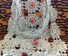 Beautiful blue crochet shawl