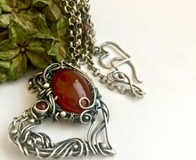 Sterling Silver Carnelian gemstone Heart pendant