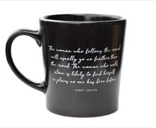 Black Coffee Mug. Einstein Mug. Ceramic Mug with Einstein Quote. Quote Mug. Black Pottery. 16 oz Mug. XXL Coffee Mug.