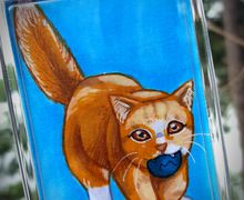 Kitty 2x3 Photo Keychain | Dainty and Adorable Orange Cat | Each Copy is Handpainted | Perfect For Cat Lovers | Back to School Accessory