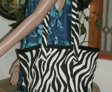 ON SALE Zebra Stripe Design Home Decor Fabric Tote w/Clip On Eye Glass Case