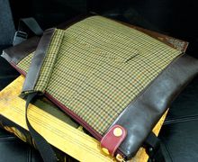 Brown Crossbody Bag, Tartan Messenger Bag, Messenger Bag, Shoulder Bag, Faux Leather Laptop Bag, Bespoke Bag