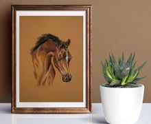 Pastel Baby Foal Original Drawing