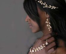 Bridal jewelry set, Pearl jewelry set for bride. Bohemian wedding jewelry set.