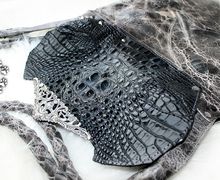 Vintage handbag with crocodile leather