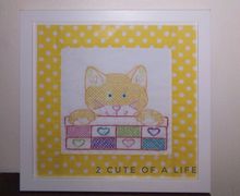 Kitten needlepoint art wall decor