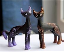 Fragile ceramic cats