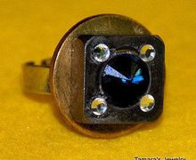 RING STAINLESS Steel, Brass and Swarovski Crystals