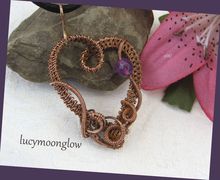 Wire Weave Copper Heart Pendant