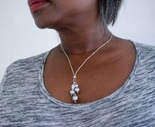 Grey Pearl Necklace, Pearl Pendant Necklace, Multi Pendant Necklace, Elegant Necklace, Baroque Pearls